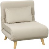 HOMCOM Fotoliu 2-&icirc;n-1, fotoliu relax, pat pentru oaspeți, 72 cm x 78 cm x 79 cm, Gri | Aosom Romania