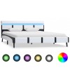 VidaXL Cadru de pat cu LED, alb, 160 x 200 cm, piele artificială 280300
