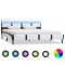 vidaXL Cadru de pat cu LED, alb, 160 x 200 cm, piele artificială 280300