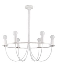 Pendul GLS GoodHome Biham, alb, 6xE27, finisaj mat