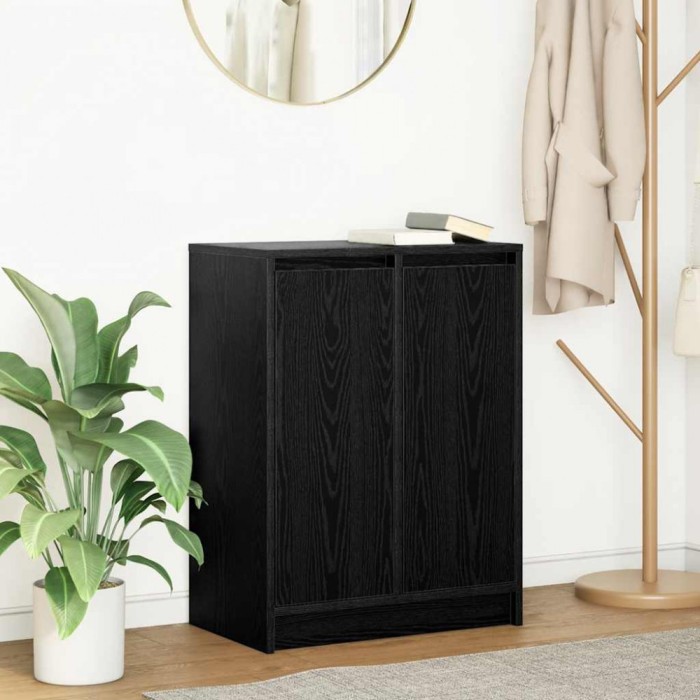 Gossi bufeta stejar negru 57x34x76 cm lemn prelucrat
