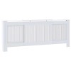 Mască Calorifer Alb MDF, Extensibilă 142-205 cm, Raft Superior, Decorativă