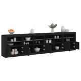 vidaXL Servantă cu lumini LED, negru, 283x37x67 cm