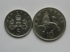 LOT 2 MONEDE 5,10 NEW PENCE GBR