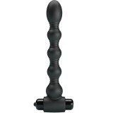 Anal Toys-Lynn Dop Anal din Silicon, 10 Vibrații, Negru-10 Trepte