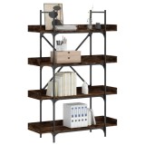 Gossi biblioteca cu 4 niveluri, stejar fumuriu, 100x33x145,5 cm, lemn