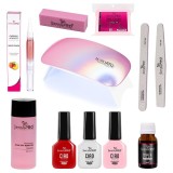 Cumpara ieftin Kit Oja Semipermanenta SensoPRO Milano One Step 7ml cu Lampa UV Pink Power