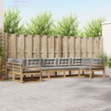 vidaXL Set de canapele de exterior cu pernă 7 pcs Alb și gri deschis 3386970