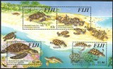 FIJI 1997 TESTOASE-Bloc cu 4 timbre dantelate nestampilate