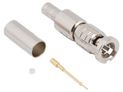 Conector BNC tată drept 75&amp;Omega; pe cablu PTFE foto