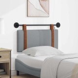 vidaXL Tăblie de pat suspendată Cu lumină LED Gri deschis PU antic 3423834