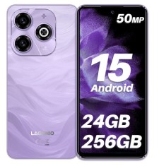 Telefon Mobil LAGENIO A11 Pro, Mov, 4G, 6.7 HD+ 120Hz, 24GB RAM (8GB + 16GB Extensibili), 256GB ROM, 50MP, Android 15, Unisoc T7250, OTG, Jack, FaceID