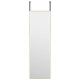 Cumpara ieftin Oglinda pentru usa, auriu, 30x100 cm, sticla si aluminiu