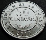 Cumpara ieftin Moneda exotica 50 CENTAVOS - BOLIVIA, anul 2010 * cod 505 = UNC