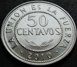 Moneda exotica 50 CENTAVOS - BOLIVIA, anul 2010 * cod 505 = UNC