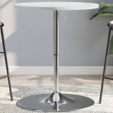 Masă Bar vidaXL Alb 60x60x90cm Lemn Prelucrat Oțel Cromat Reglabilă HORECA