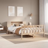 Cumpara ieftin Pat cu bibliotecă fără saltea, 160x200 cm, lemn masiv de pin