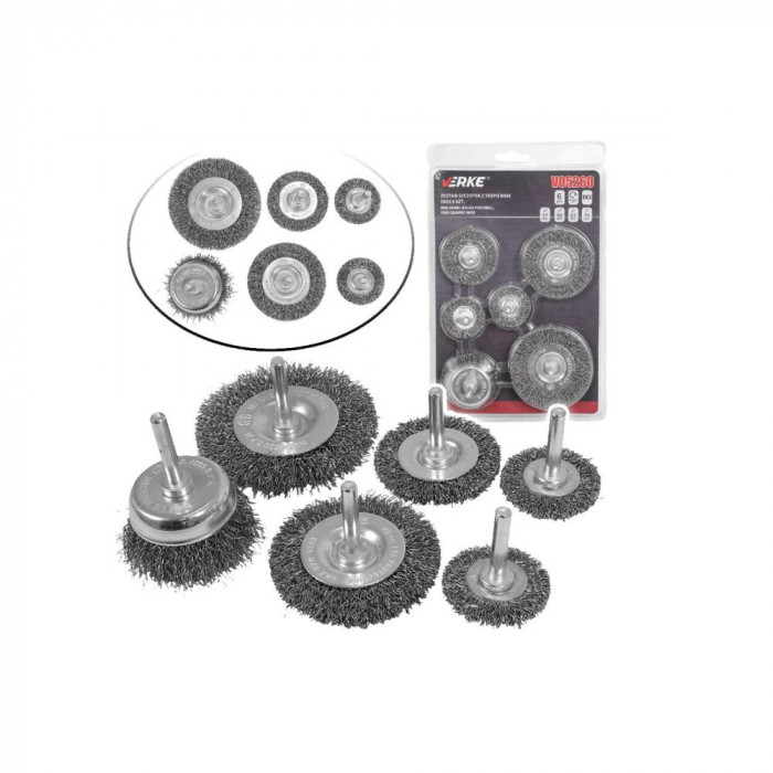 Set 6 perii sarma inox pentru bormasina, Verke