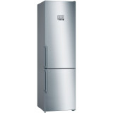 Combină frigorifică Bosch KGN39HIEP, NoFrost, 366 L, Compartiment VitaFresh 0&deg;C, Display, Suport sticle, Home Connect, Clasa E, H 193 cm, Inox