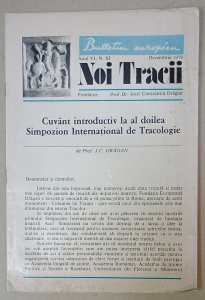 NOI TRACII , REVISTA FONDATA DE JOSIF CONSTANTIN DRAGAN , NR.63, 1979