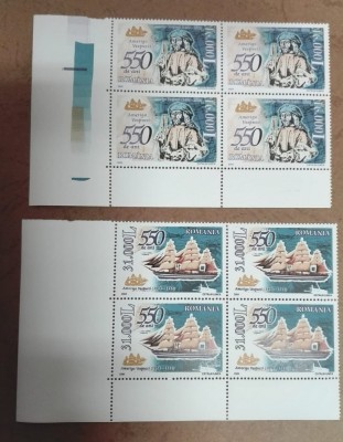 TIMBRE ROMANIA MNH LP1627/2004 550 ani nasterea lui AMERIGO VESPUCCI -bloc de 4 foto