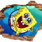 Sticker &quot;Wall Crack&quot; SpongeBob 2 - 120 x 80 cm