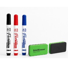 Set Markere Whiteboard + Burete Magnetic &ndash; 4 Piese