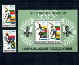 Togo 1974 - Campionatul Mondial de Fotbal, supratipar medaliati, serie si colita neuzata
