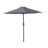 Cumpara ieftin Umbrela Plaja Gri Antracit 230cm cu Manivela Strend Pro - Protectie UV, Poliester 160g/m&sup2;, Strend Pro