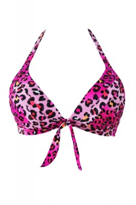 SW1090-99 Sutien de baie cu imprimeu leopard si aspect legat intre cupe foto