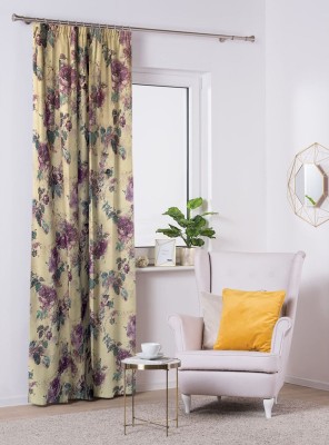 Draperie blackout model floral cu rejansa din bumbac tip fagure, Madison, 250x275 cm, densitate 700 g/ml, Pastel Roses, 1 buc foto