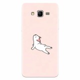Husa silicon pentru Samsung Grand Prime, Cute Dog Streching
