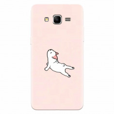 Husa silicon pentru Samsung Grand Prime, Cute Dog Streching