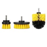 Set 3 perii din fibre de plastic pentru curatare multi-suprafete, cu capat de atasare la bormasina, Barste