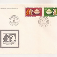 P3 Plic FDC-Prima zi a emisiunii - Olimpiada de sah Malta 80, necirculat 1980