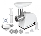 RESIGILAT &ndash; MASINA DE TOCAT HEINNER MG-W1200R, Putere 1360W, 1.5kg/min, Accesoriu rosii, Accesoriu carnati, Cutit inox, 3 site taiere, Alb