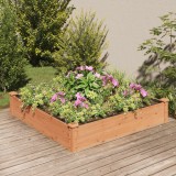vidaXL Strat grădină &icirc;nălțat căptușeală, maro 120x120x25 cm lemn brad