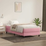 VidaXL Pat box spring cu saltea, roz, 80x220 cm, catifea 3315950