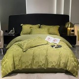 Cumpara ieftin Lenjerie de Pat, Jacquard Satinat cu Elastic, pentru Pat Dublu, 6 Piese - ION94