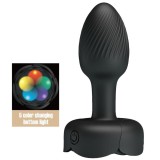 Cumpara ieftin Dop Anal RGB, 10 Moduri de Vibratie, Lumina LED, Silicon Medical, Fara BPA, Rezistent la Apa, pentru Senzatii si Placeri Unice, Usor de Curatat, Silen