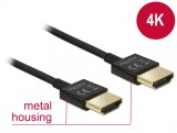 Cablu High Speed HDMI 4K cu Ethernet T-T 3D 0.5m Slim Premium, Delock 84786