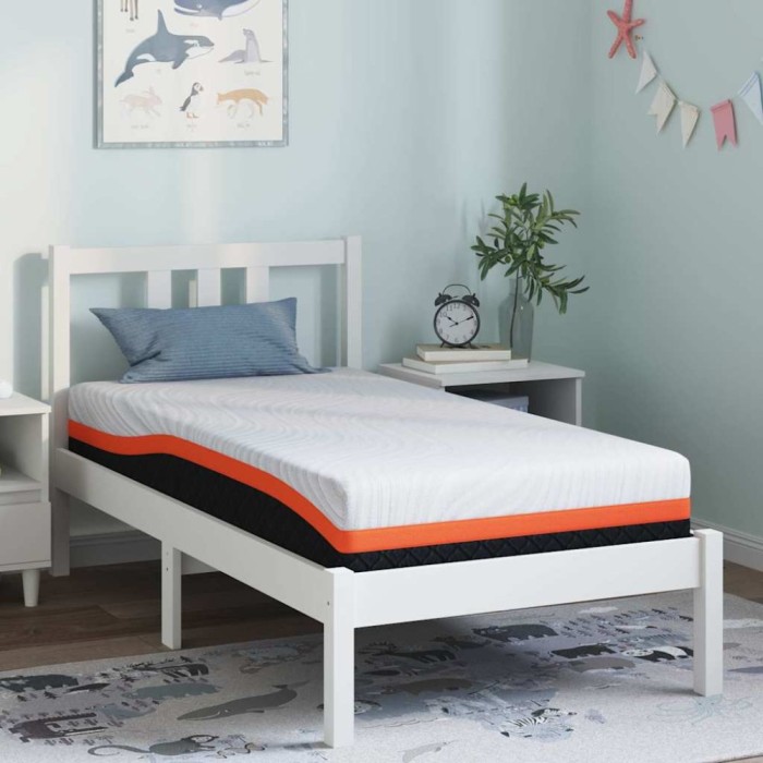 vidaXL Saltea Alb și gri 80 x 160 cm Spumă cu memorie și gel 4106346