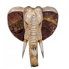 Masca Elefant Lemn Exotica, Decoratiune Perete, Artizanat Unic, Ivory, L, Motive Etnice, Noroc, Protectie