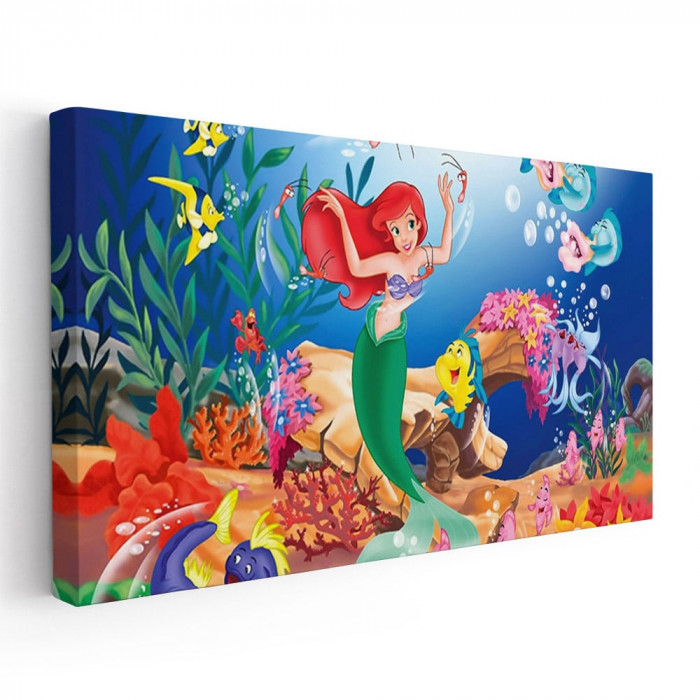 Tablou afis Mica Sirena desene animate 2190 Tablou canvas pe panza CU RAMA 70x140 cm