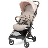 Carucior ultracompact, usor, pentru bebelusi Peg Perego Volo, compatibil avion, geanta transport inclusa, 0 - 22 kg, Mon Amour, Bej / Roz