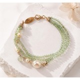 Cumpara ieftin Brățară Waterlily din cuarț verde deschis și perle