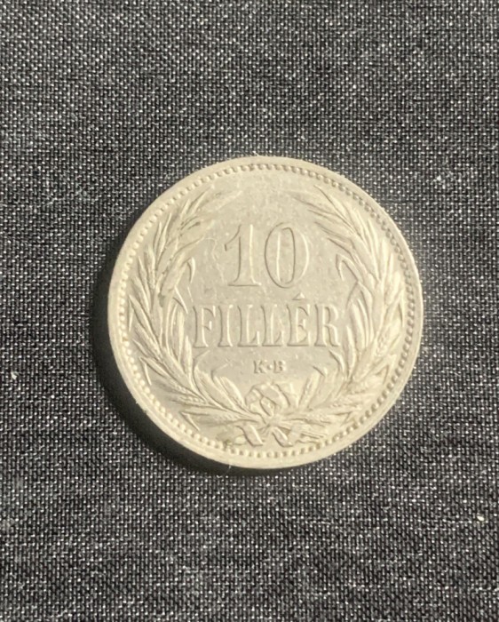 Moneda 10 filler 1909 Ungaria