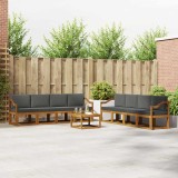 vidaXL Set de canapele de exterior cu pernă 9 pcs Natural și Antracit 3366200