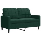 Cumpara ieftin Canapea cu 2 locuri, verde inchis, 120 cm, catifea
