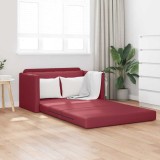 VidaXL Canapea joasă 2 &icirc;n 1 roșu vin 124x71x78 cm din material sintetic